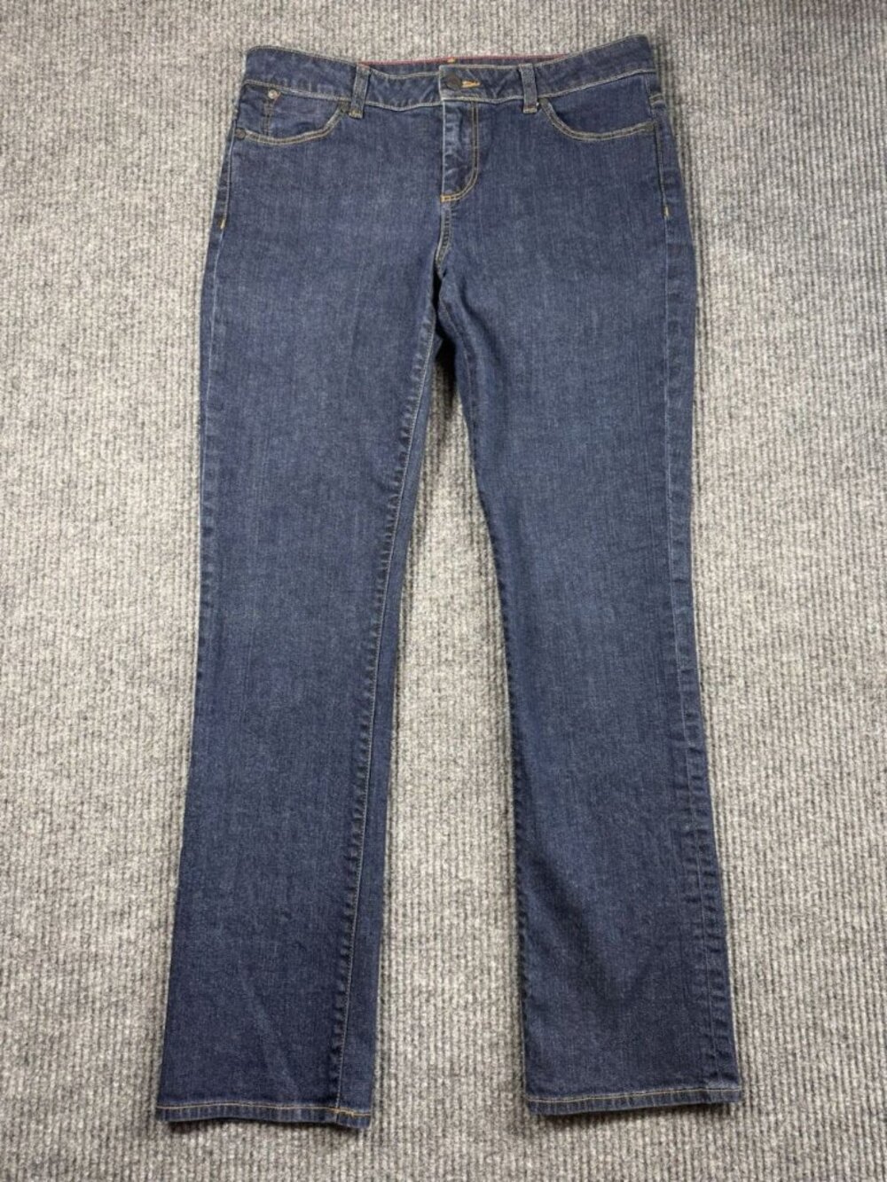 Talbots Signature Straight Jeans Womens 10/30 Blue Stretch Denim Dark Wash